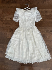 Vintage Jessica Mcclintock Dress Size 8 Lace White, Wedding, Flower Girl