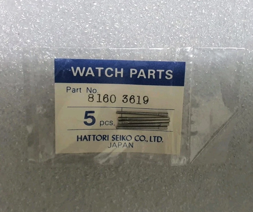 Alfileres de banda Seiko 8160 3619 5 piezas. Pieza de reloj original HATTORI SEIKO CO. Foto 3 de 3