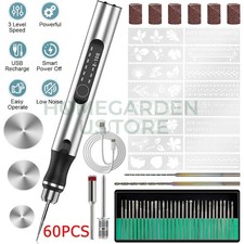 Electric Engraving Pen wi/ 34 Bits  3-Speed Adjust,USB Rechargeable,Rotary Tool