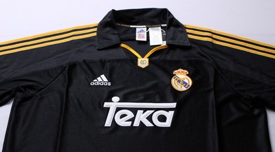 Real Madrid Men's Adidas 99/00 Teka Away Jersey TM8 Black