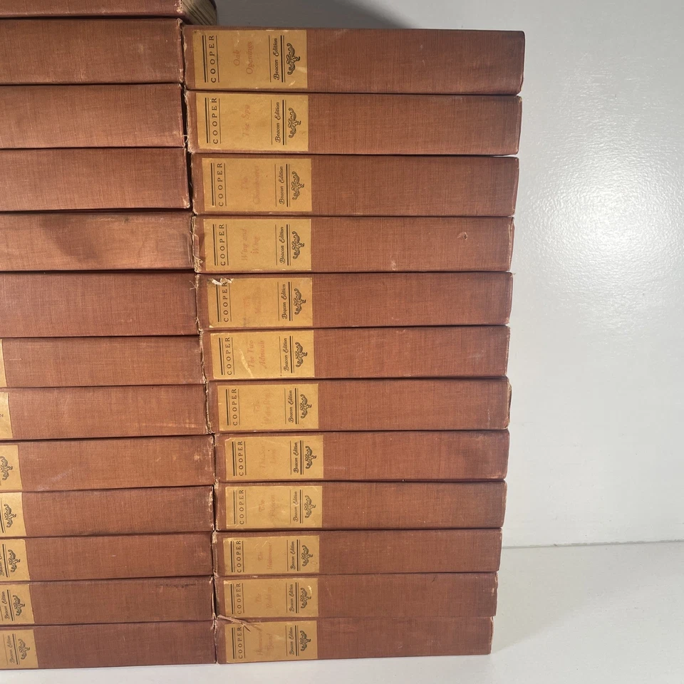 1900 Works of James Fenimore Cooper Set of 25 Illustrated Beacon Edition Foto 3 de 4