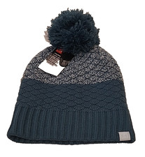❄️ NEW Women's Under Armour Blue Pom Pom ColdGear Knit Hat Beanie Cap Nwt