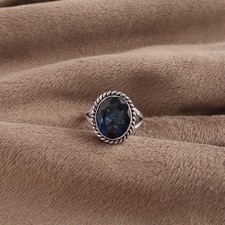 London Blue Topaz Gemstone 925 Sterling Silver Designer Jewelry Ring For Wedding