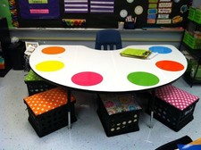 24 Pack 12''Big Size Dry Erase Dots for Classroom Tables, Peel and Stick Remo...