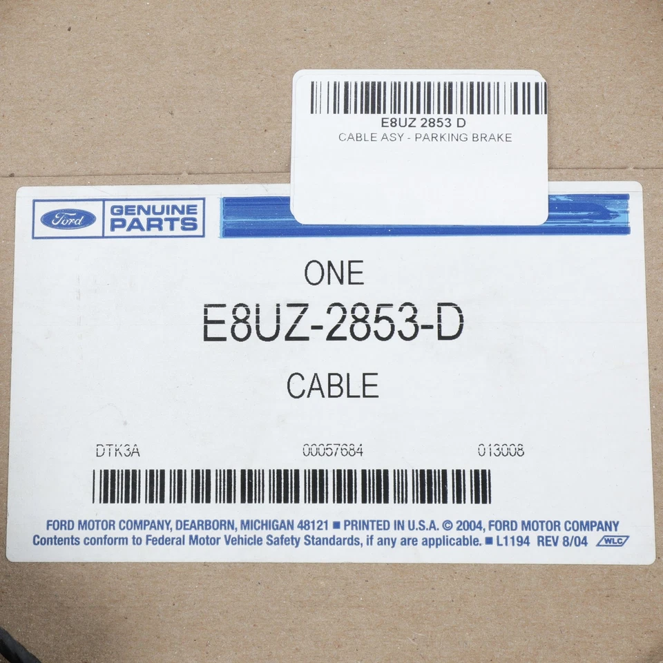 Cable de freno de estacionamiento genuino Ford 1988-1991 E-350 Econoline E8UZ-2853-D Foto 3 de 3