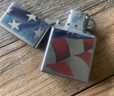AMERICAN FLAG Butane LIGHTER  LIMITED EDITION Patriotic Flip Top Wind Proof