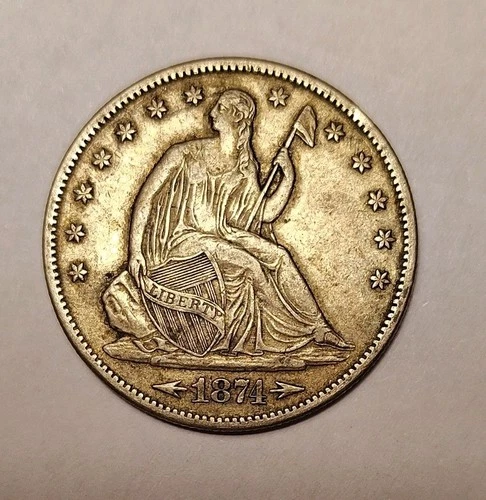 1874-S SEATED LIBERTY HALF - EF DETAILS -Original