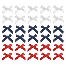 30 pcs Mini Hair Bow, 2" Cute Satin Bows Hair Clips, White/Red/Navy