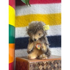 Vintage 1960s Joggi Steiff 5" Hedgehog with Original Name Tag and Button in Ear