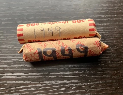 1 FULL ROLL OF 1949 P LINCOLN WHEAT CENTS PENNIES