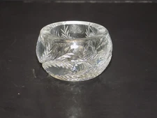 THISTLE and FERN CLEAR PRESSED GLASS OPEN SALT CELLAR DIP