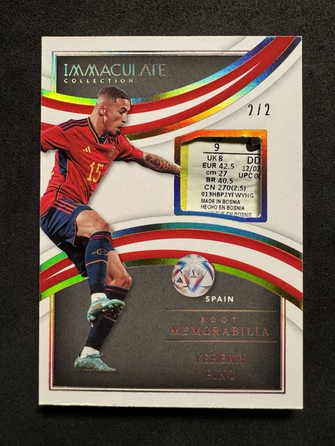 Yeremy Pino 2/2 - Match Worn Boot Patch / Memorabilia - Panini Immaculate 22/23