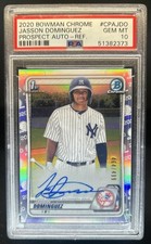 2020 Bowman Jasson Dominguez Chrome Prospect Auto Refractor #/499 Yankees PSA 10