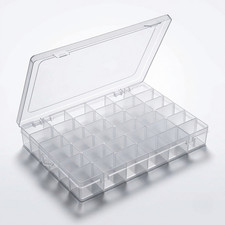 Plastic 2 Pack 36 Grid Storage Box Organizer Container Clear Transparent