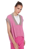 Trendyol Damen V-Neck Sweater Rosa GrößE