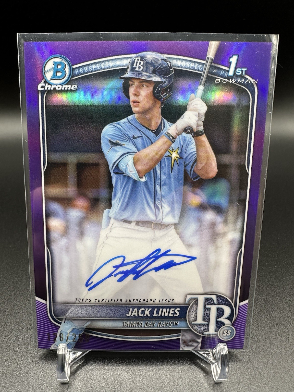 2025 Bowman Chrome Prospect Autographs Jack Lines #CPA-JLI Purple /250