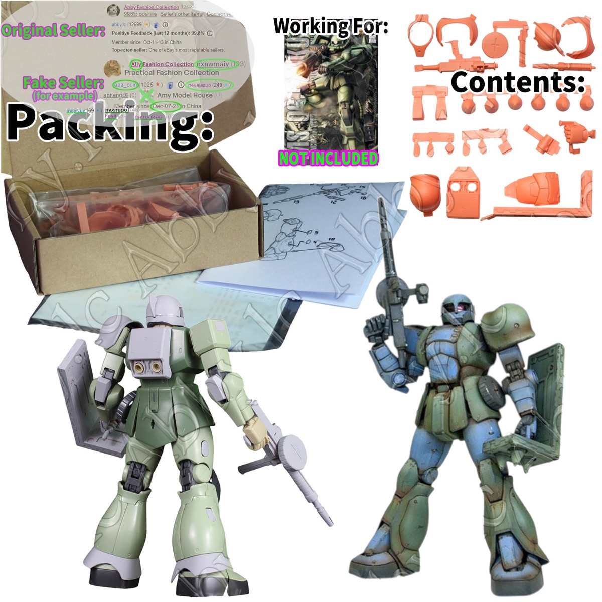 for MG 1/100 MS-06J Zaku II ver. 2.0 RECAST Ctrl+V Team ZAKU I