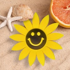 Bogg Bag Charm Happy Sunflower 4 Inch Beach Bag Rubber Hole Charm