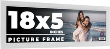 18x5 Frame White Wood Picture Photo Frame with UV Acrylic and Acid Free Backing