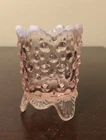 Vintage Fenton Light Pink Opalescent Hobnail Glass Toothpick Holder (Chip)