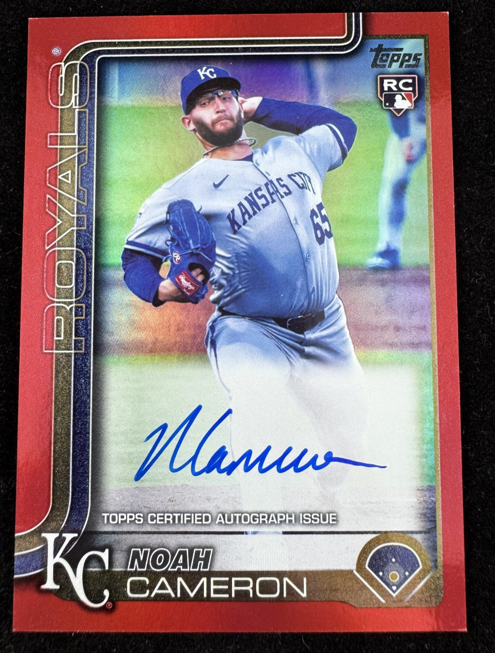 2025 Topps Chrome Update Series Noah Cameron #US65 True Red Refractor /5 RC