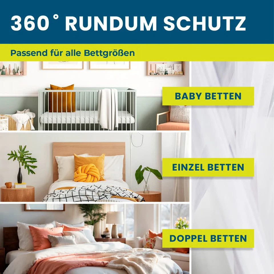 HOBERG Moskitonetz Reise - XXL Mückennetz Bett Outdoor für Einzel- & Doppelbett - Bild 4 von 4