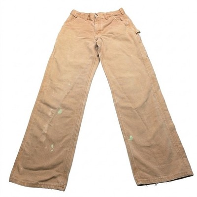 Carhartt Vintage B11 BRN Carpenter Pants Duck Canvas Distressed Paint 32 x 32