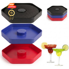 Dulzstud Margarita Salt Rimmer Set of 3, Bar Glass for Cocktails Red