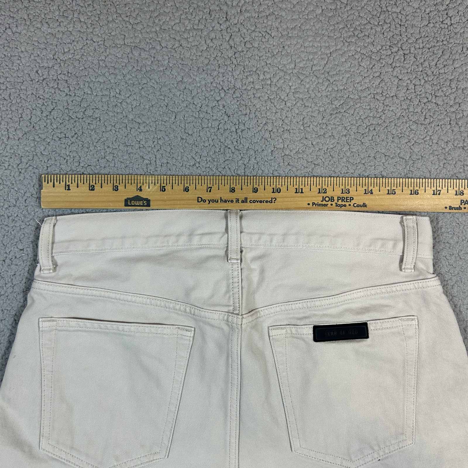 Fear of God Men's Beige Button Fly Jeans Size 31 Straight Fit Cotton Denim thumbnail 11
