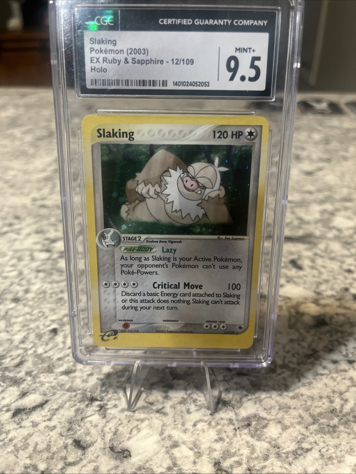 CGC 9.5 MINT+ Slaking 2003 EX Ruby & Sapphire 12/109 Holo Pokemon Card