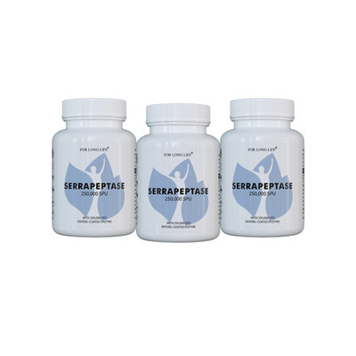SERRAPEPTASE 250   Systemic Enzyme Supplement ANTIINFLAMMATORY STRONGST- 3 Pack
