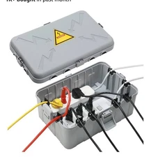 Large Outdoor Electrical Box  12.5 x 8.5 x 5 Inch  8 Cable Entry Ports