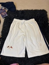 Vintage Polo Sport Ralph Lauren PRLC Cup Offshore Team Fleece Shorts White