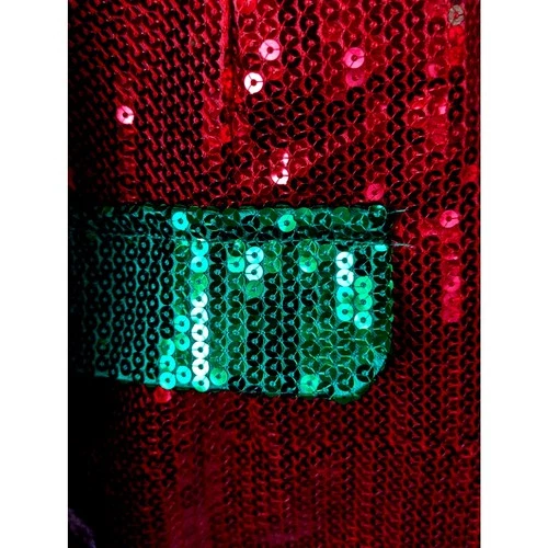 Suitmeister Mens XXL Christmas Sequin Blazer Jacket Two Tone Red Green Party image 2