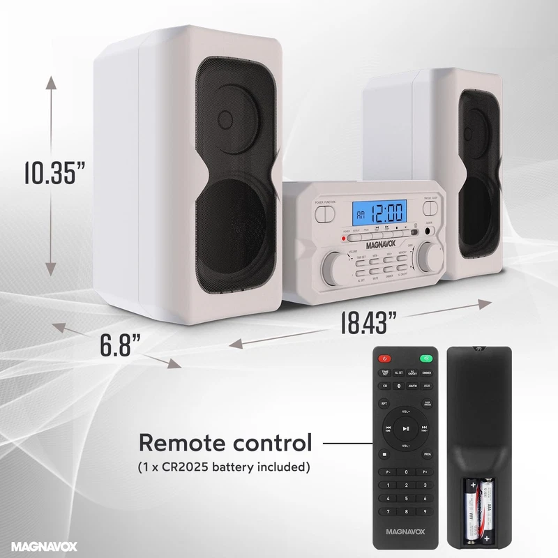 3-Piece Compact CD Shelf System with Bluetooth, FM Radio & Remote Control - Image 4 of 4