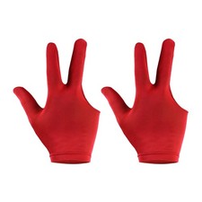 2 Set 3 Fingers Pool Gloves Billiard Gloves Hand Show Gloves Pool Cue Glove Red