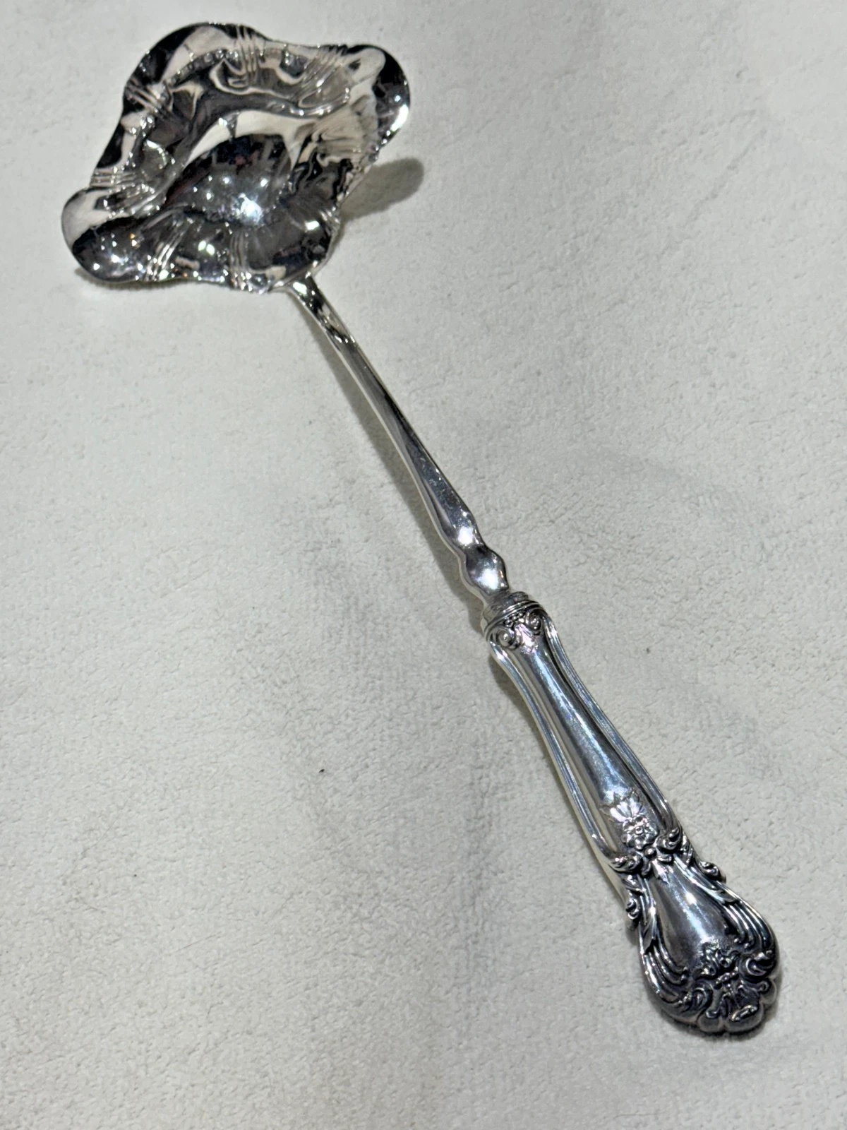 Sheffield England - Web Sterling Handle -Silver Sauce Punch Ladle 14in