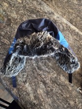 Boys Trapper Hat Faux Fur Tidal Color M 2T-3Y Ear Flap Fur Trim Winter
