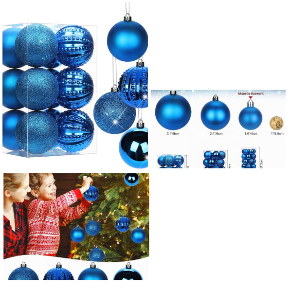 Weihnachtskugeln 12 StüCk Bruchsichere Kugeln Christbaumdeko-image