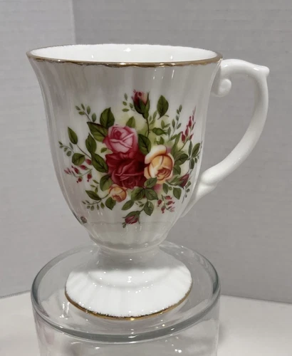 Royal Albert Old Country Roses Bone China Pedestal Mug Cup Floral 5.5" Tall