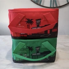 Trader Joe’s Mini Insulated Cooler Bag Set Red & Green Holiday 2024 NWT