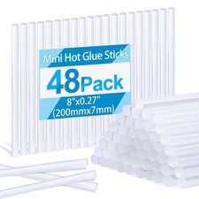 Phinus 48 Pack Mini Hot Glue Sticks, 8" Long x 0.27" Diameter Clear Glue Stic... 0.27 per gallon