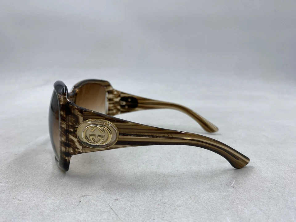 古驰棕色条纹GG超大方形女式太阳镜 — 第 4/4 张图片