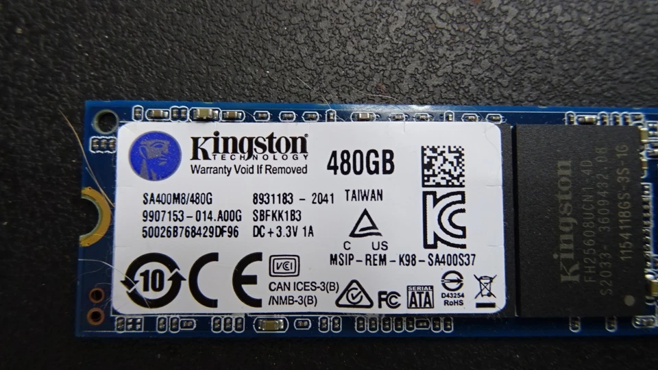 Kingston 480GBSATA M.2 SSD - SA400M8/480G - Tested and working. - Image 2 of 2