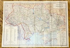 Big Wall Map Ukraine And Moldova Soviet Republic 1983 City Directory 96*67 cm