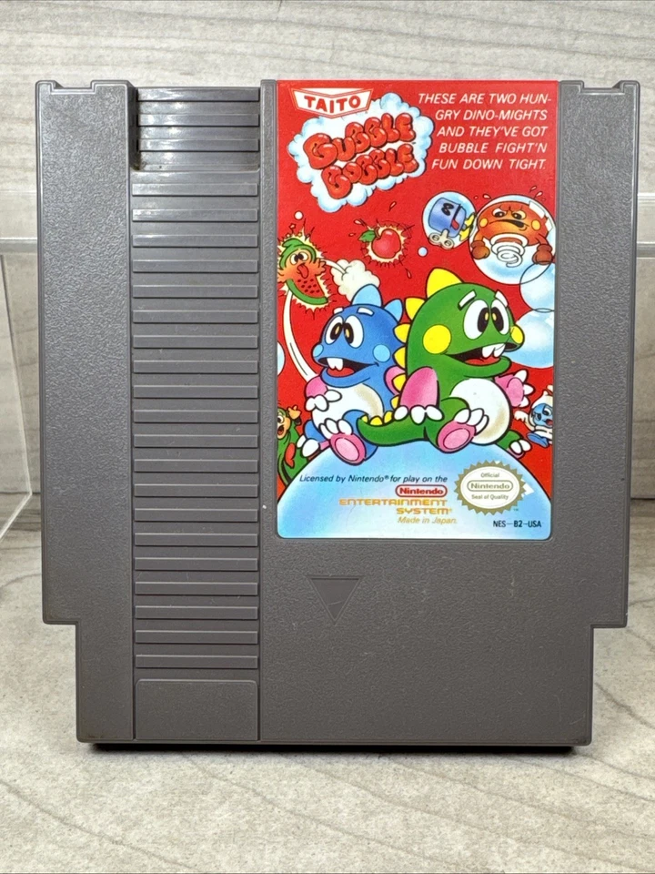 Bubble Bobble NES Nintendo Game Cartridge Japan Made Classic Taito Dino-Mights - Image 2 of 4