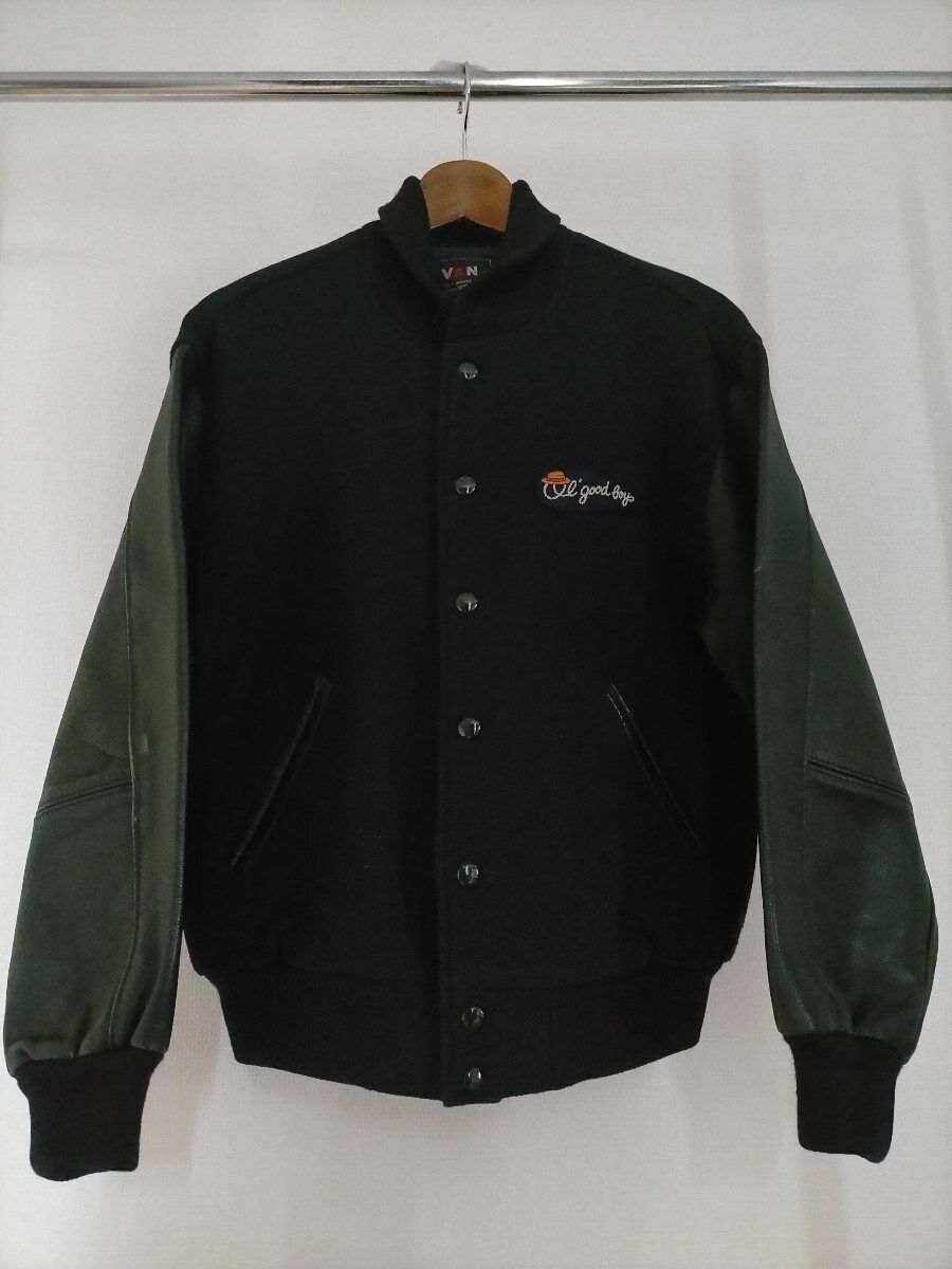 Van Jac Jacket JW-14524 Leather Stadium Navy Black Size M | eBay Van Jac Jacket JW-14524 Leather Stadium Navy Black Size M | eBay