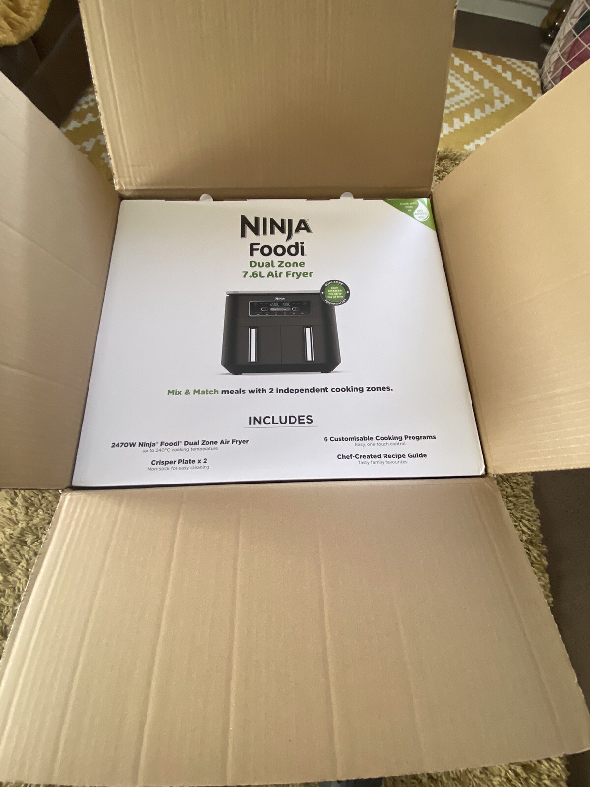 Ninja AF300UK 7.6L Dual Zone Air Fryer & Dehydrator Grey FAST&FREE