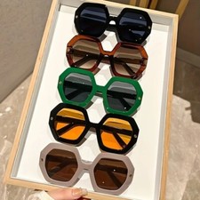 Retro Polygon Sunglasses Large Frame, For Street Photography Holiday, party, Tre