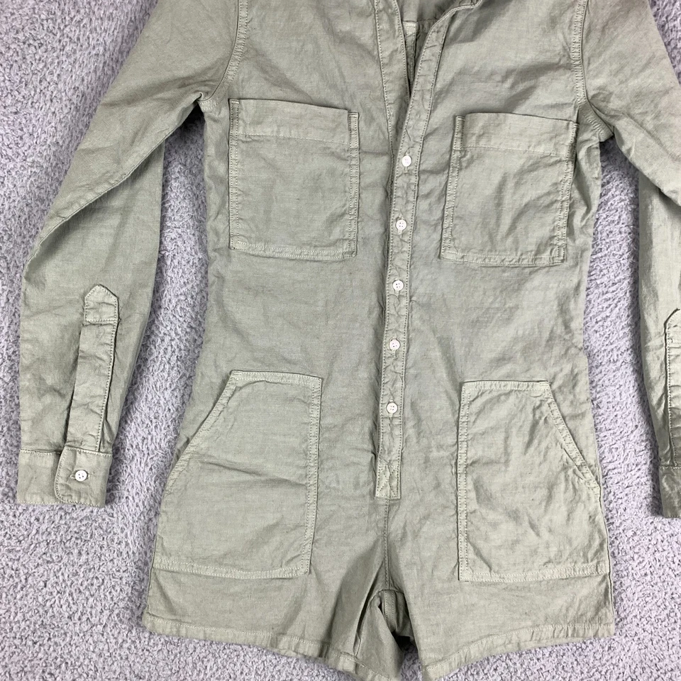 Frank & Eileen Irlanda Mono XXS 2XS Salvia Manga Larga Mezcla de Lino Mameluco $448 Foto 4 de 4